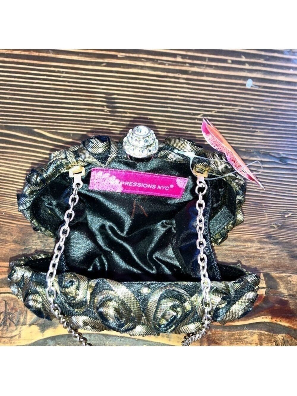 🔥NEW w/TAGS🔥 EXPRESSIONS NYC Beautifully Chic Hardcase ROSE PEDAL CLUTCH/PURSE